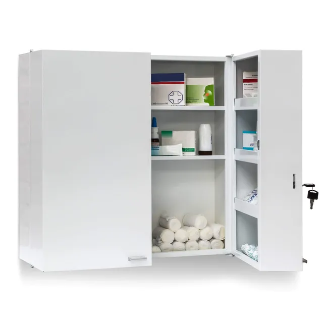 relaxdays-medikamentenschrank-stahl-xxl-53x53x20-cm-wei-abschlie-bar image 1