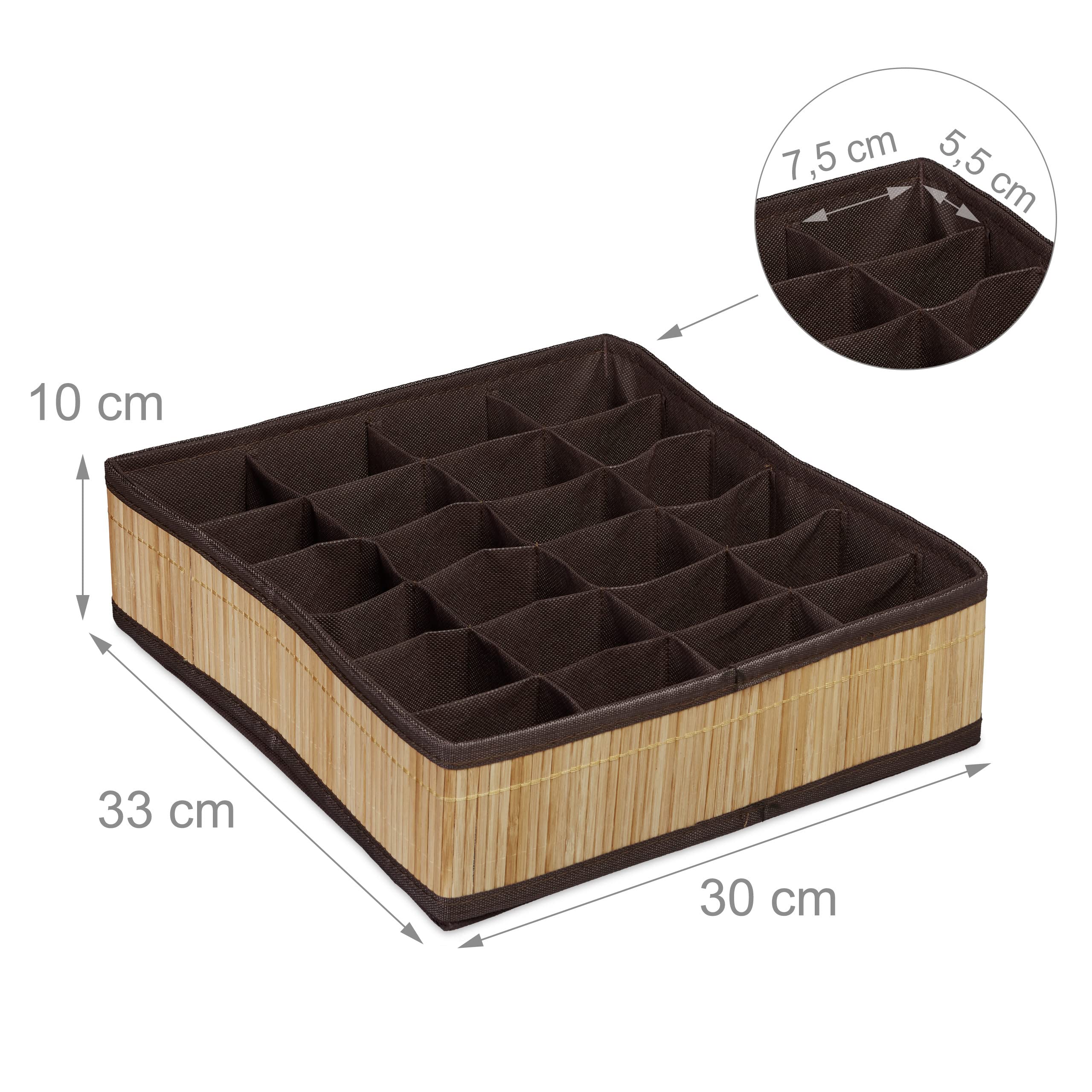 relaxdays-schubladenorganizer-bambus-look-krawattenbox-24-f-cher-natur image 4