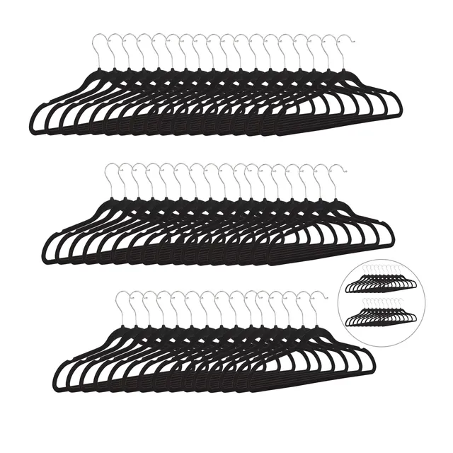 relaxdays-kleiderb-gel-samt-premium-50er-set-schwarz-rutschfest-360-grad image 1