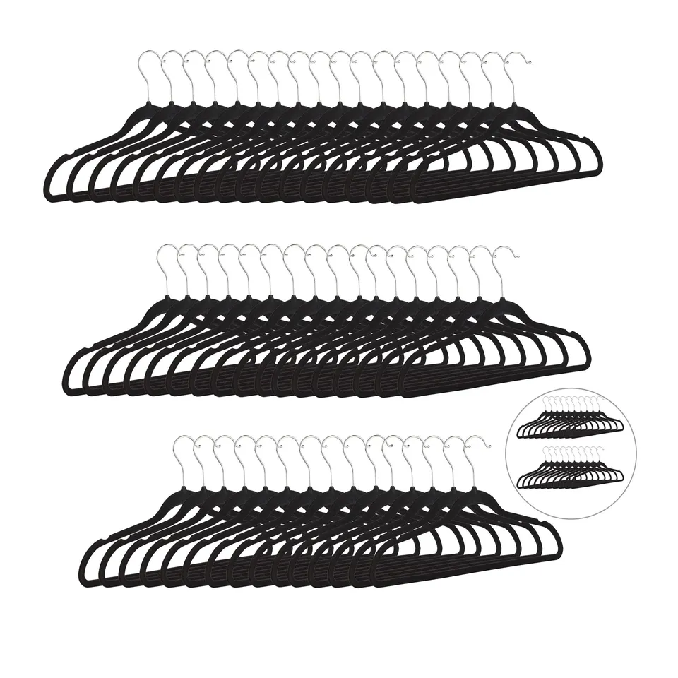 relaxdays-kleiderb-gel-samt-premium-50er-set-schwarz-rutschfest-360-grad image 1