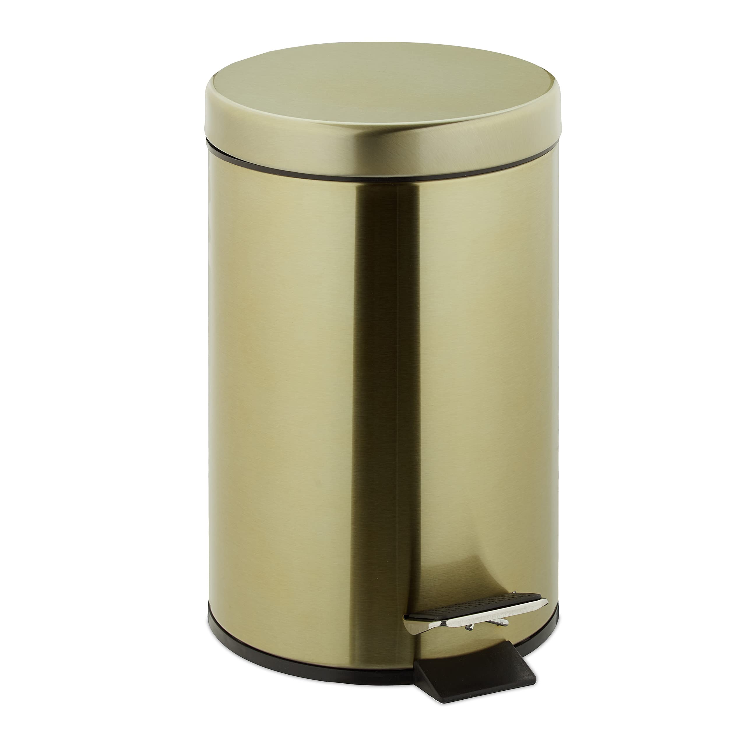 relaxdays-kosmetikeimer-3-liter-edelstahl-treteimer-gold image 1