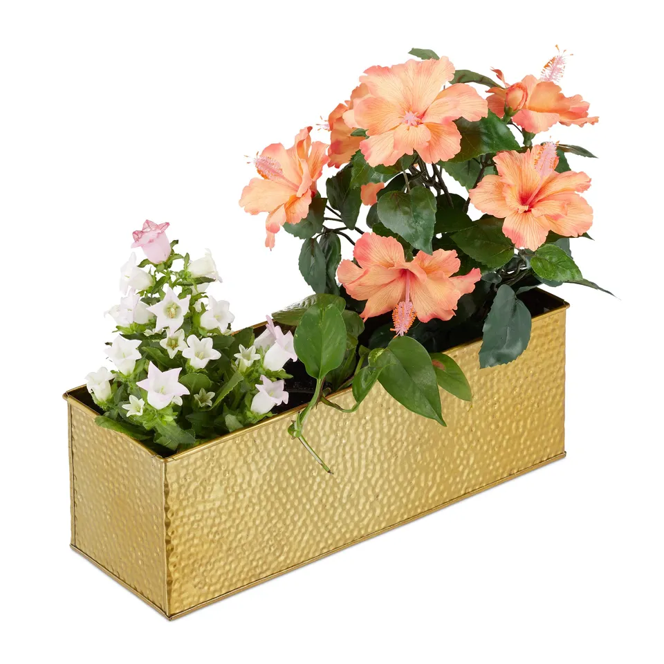 relaxdays-blumenkasten-metall-40-cm-gold-pflanzk-bel-rechteckig image 1