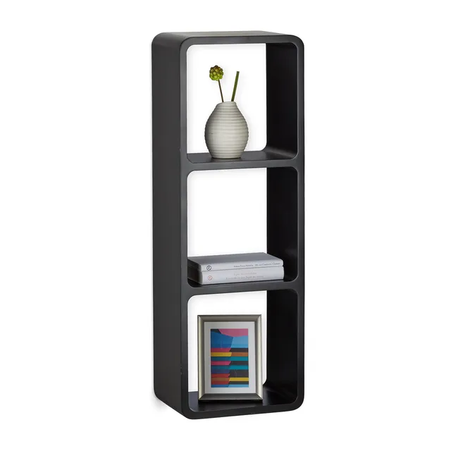 relaxdays-wandregal-3-f-cher-90x30-cm-schwarz-schweberegal-oder-standregal image 1