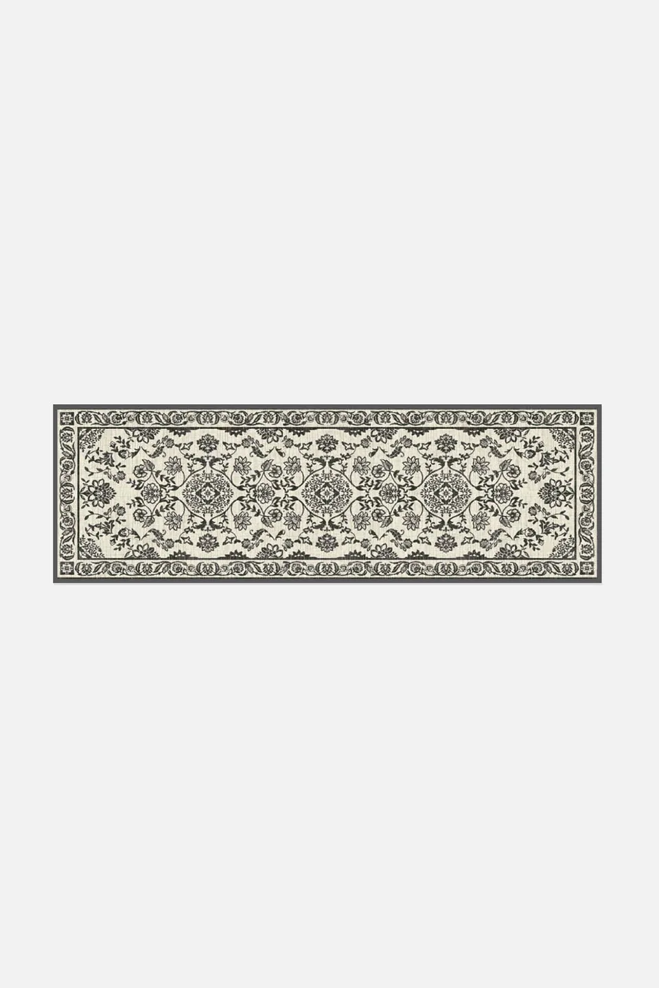 teppana-elva-grau-stufenmatte-waschbar-persisch-schwarz-weiss image 1