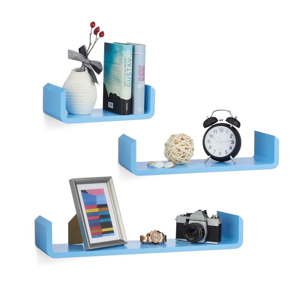 relaxdays-regalbrett-3er-set-u-form-mdf-blau-30-45-60-cm image 1