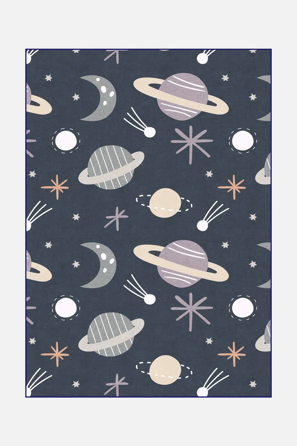 teppana-weltraum-planeten-teppich-waschbarer-kinder-teppich-blau image 1