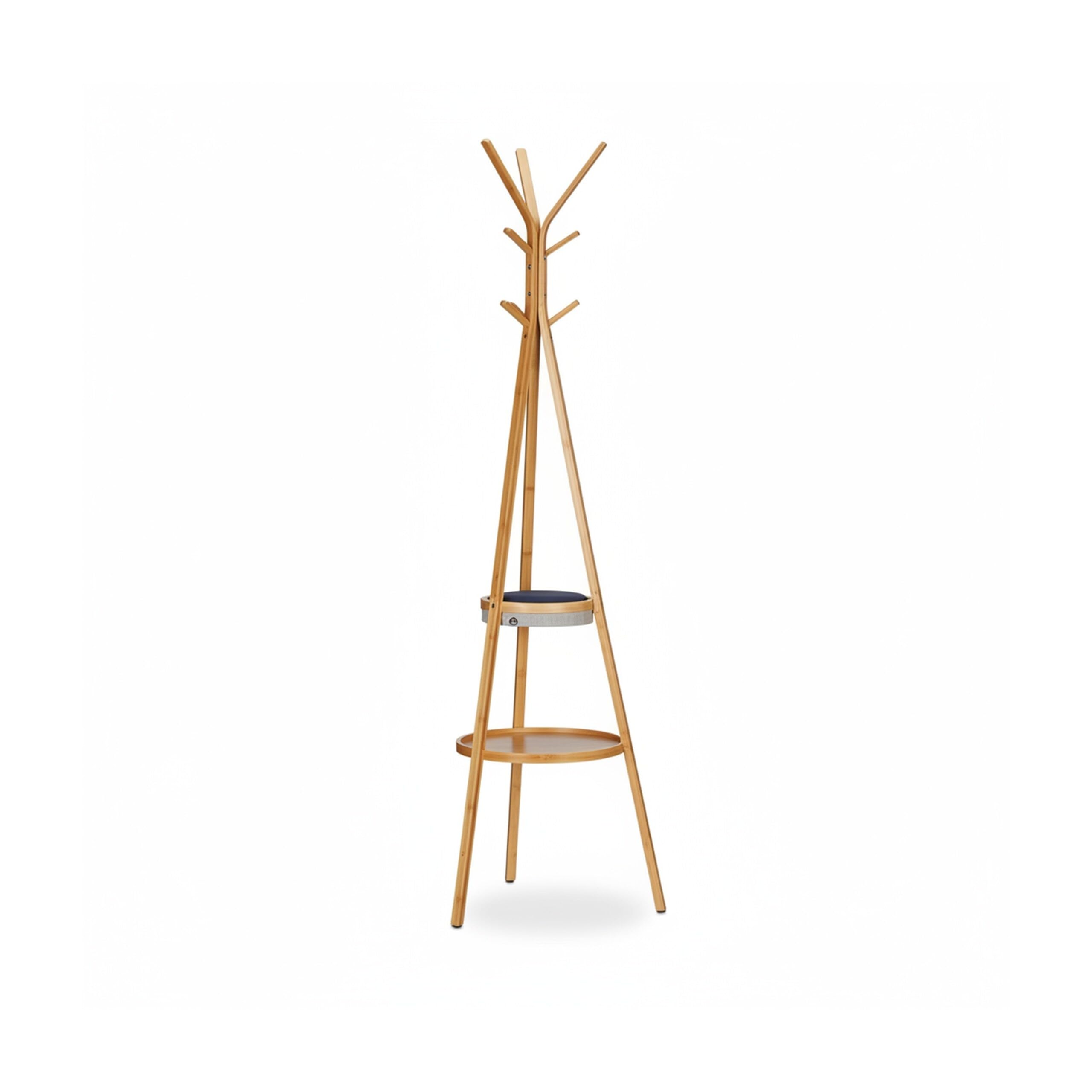 relaxdays-garderobe-bambus-mit-ablage-natur-kleiderst-nder-171-cm image 4