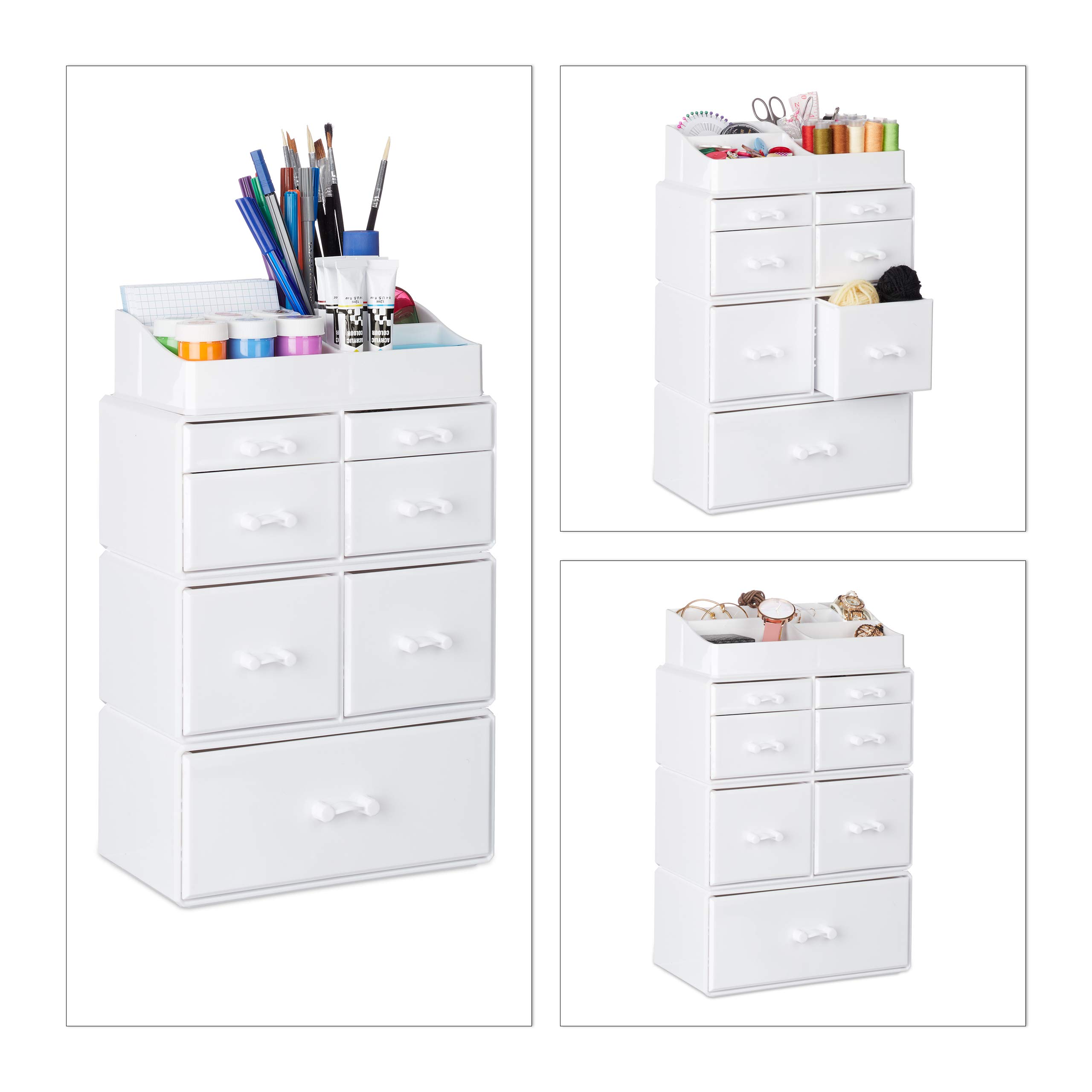 relaxdays-make-up-organizer-acryl-wei-xxl-tower-mit-7-schubladen image 4
