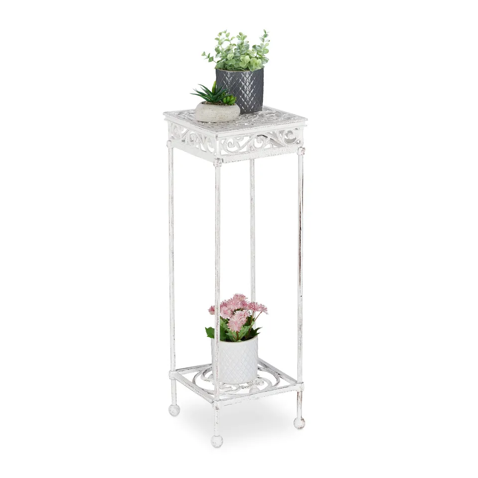 relaxdays-blumenhocker-gusseisen-73x24x24-cm-pflanzenst-nder-wei image 1