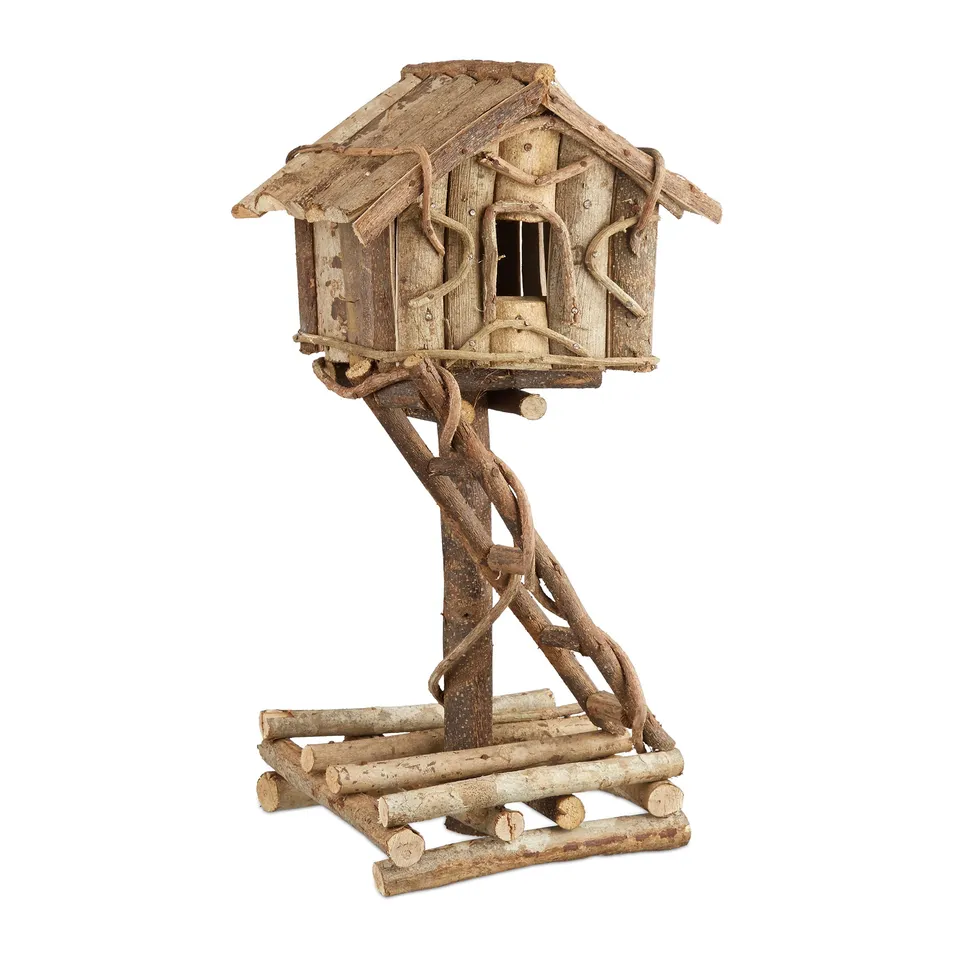 relaxdays-vogelhaus-stehend-auf-st-nder-deko-vogelh-uschen-natur-17-x-21-x-42-cm image 1