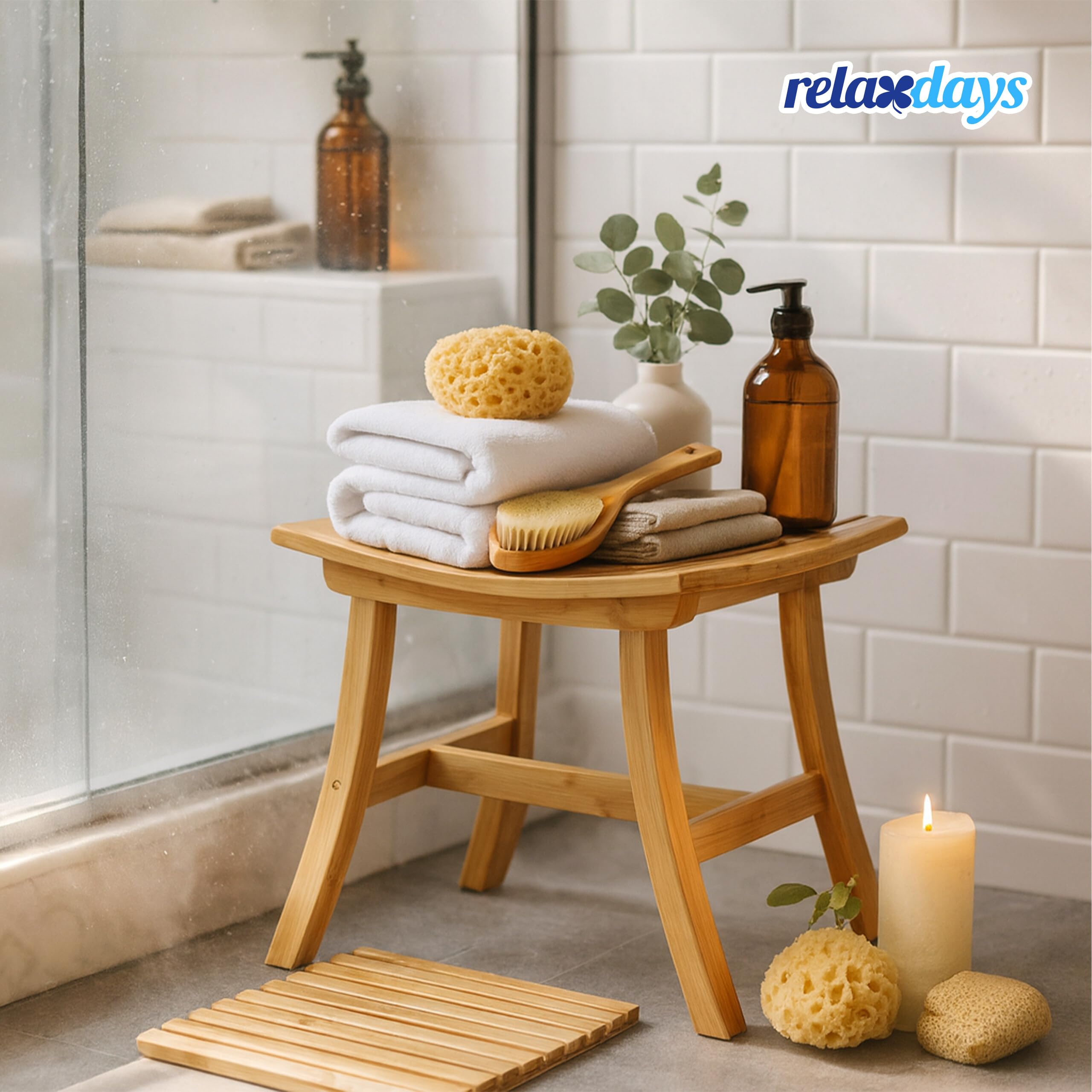 relaxdays-hocker-bambus-sitzhocker-geschwungen-48x56x28-5cm-natur image 2