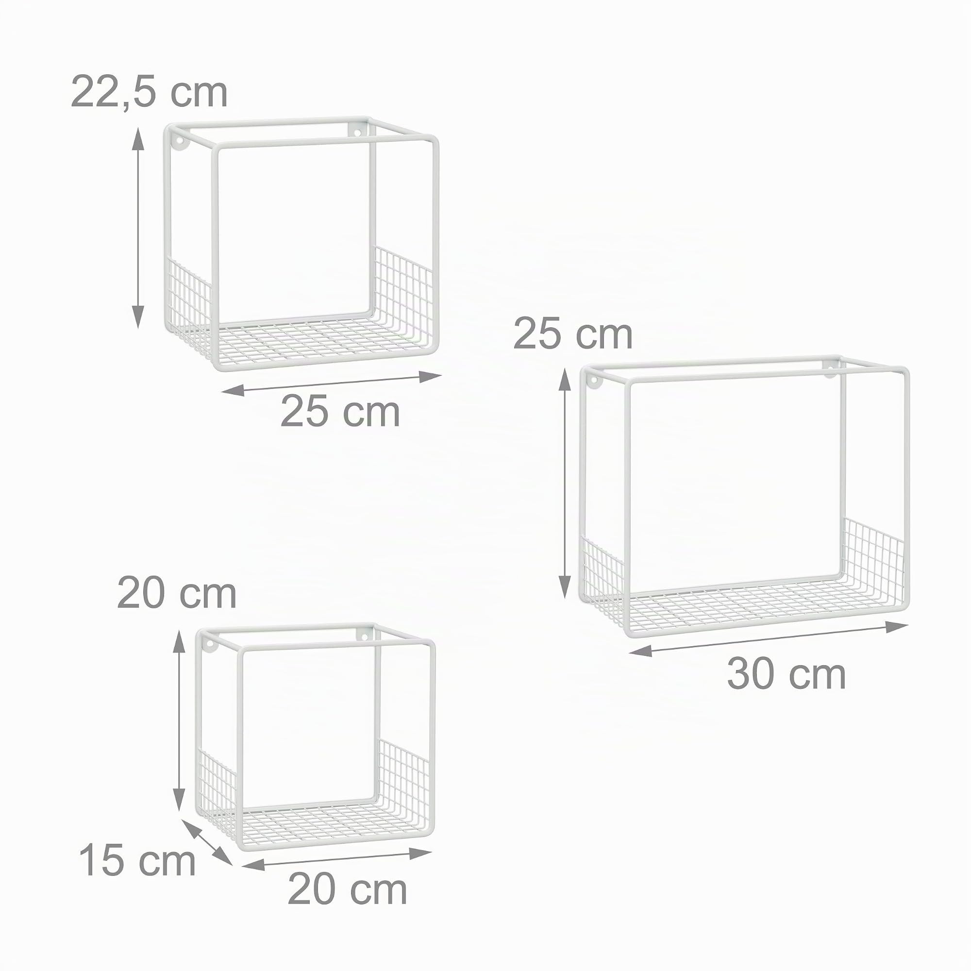 relaxdays-wandregal-cube-3er-set-metall-gitter-design-wei-15-cm-tief image 4