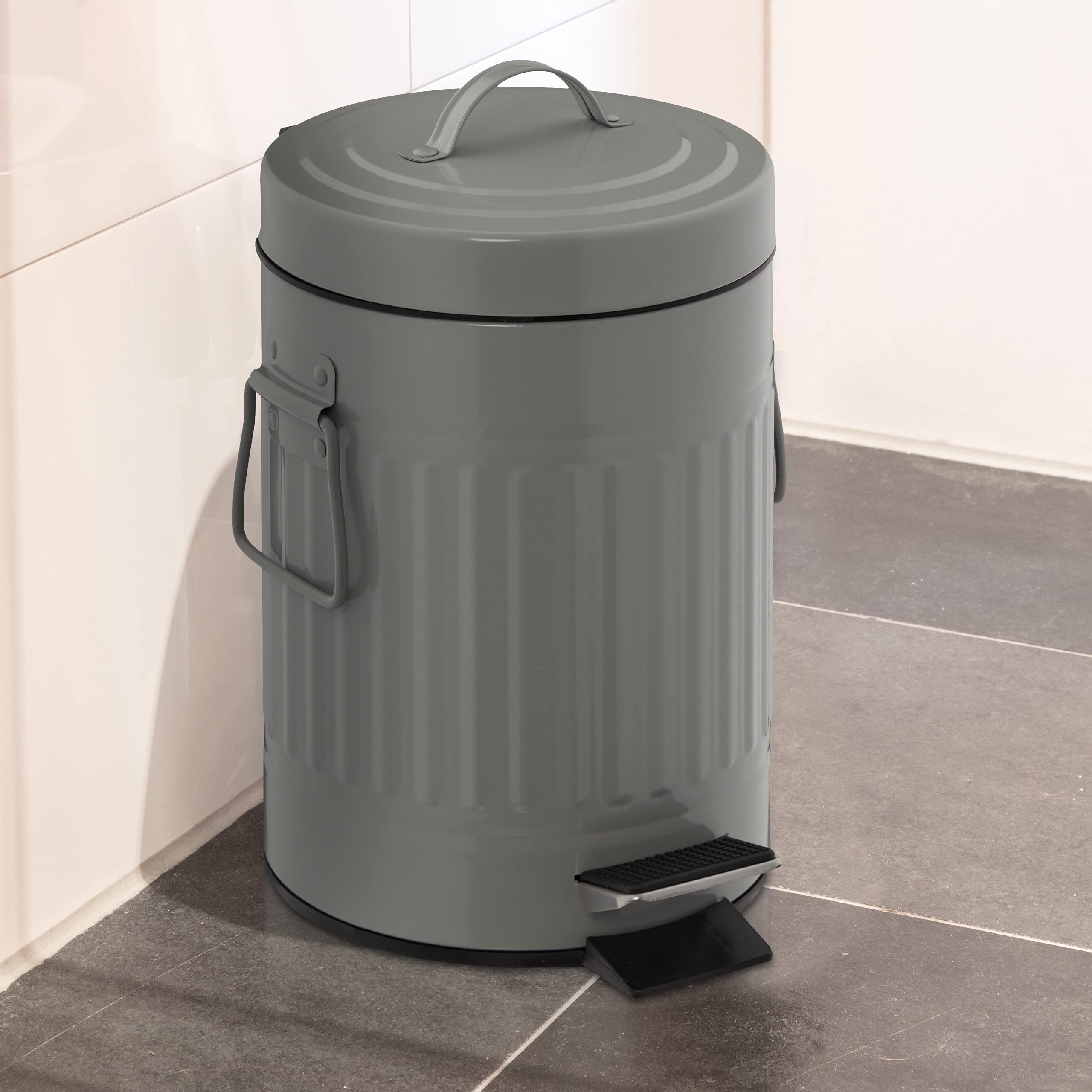 relaxdays-kosmetikeimer-3-liter-mit-absenkautomatik-metall-hellgrau image 2