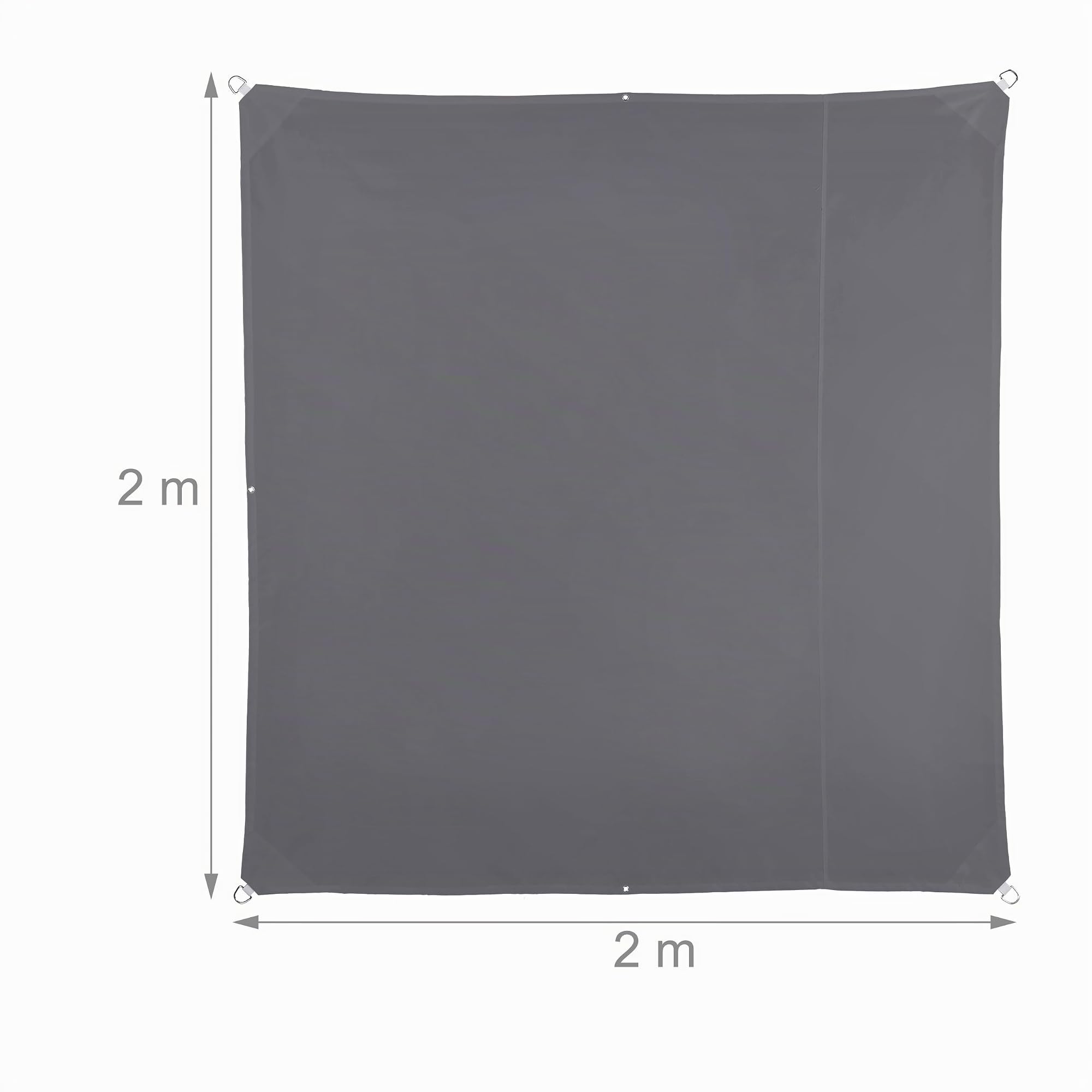relaxdays-sonnensegel-quadratisch-2-x-2-m-wasserabweisend-grau image 4
