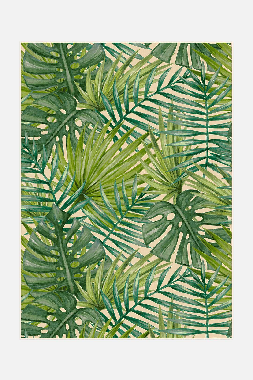 teppana-outdoor-palme-natur-teppich-waschbarer-outdoor-teppich-gr-n-creme image 1