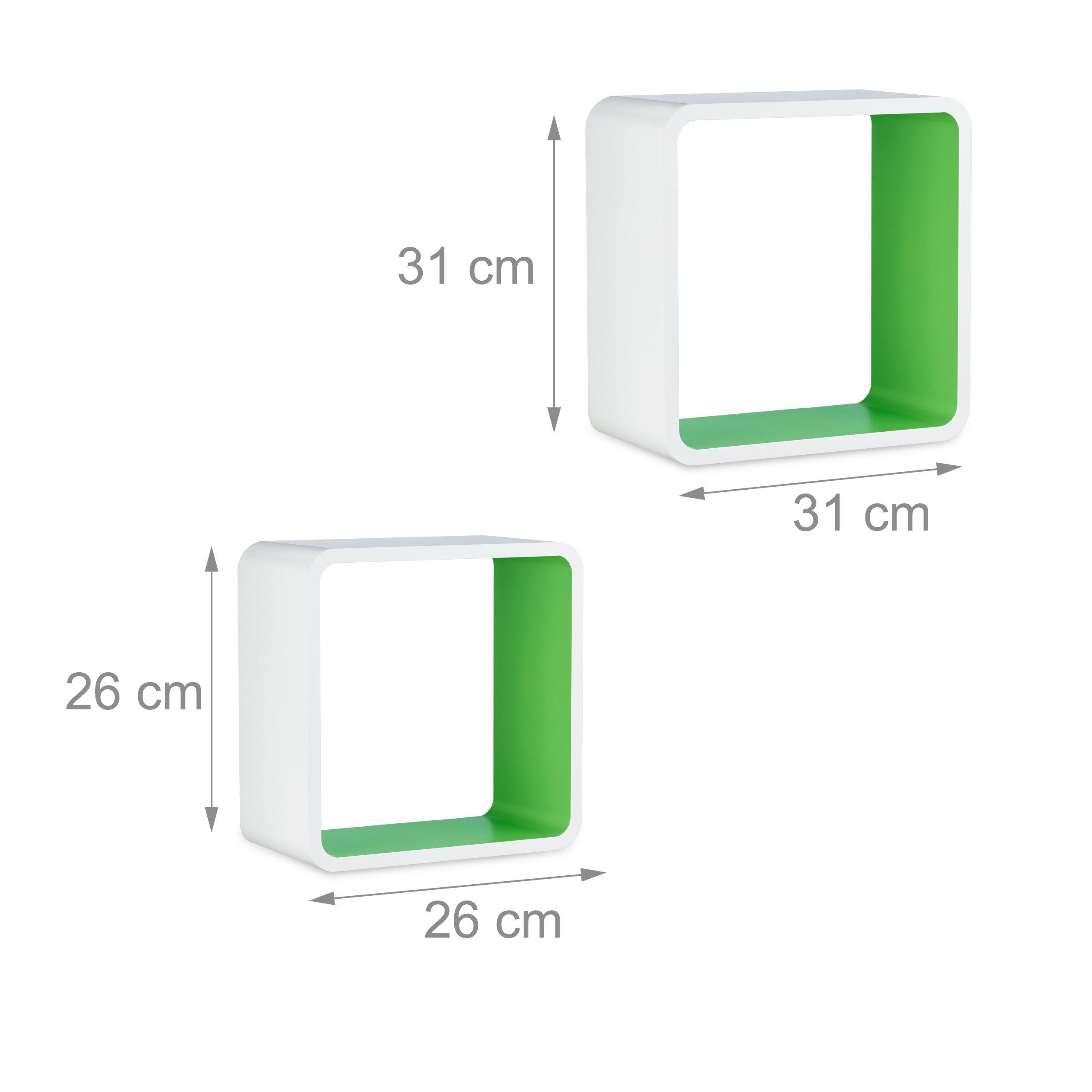 relaxdays-wandregal-cube-4er-set-mdf-wei-gr-n-quadratisch image 3
