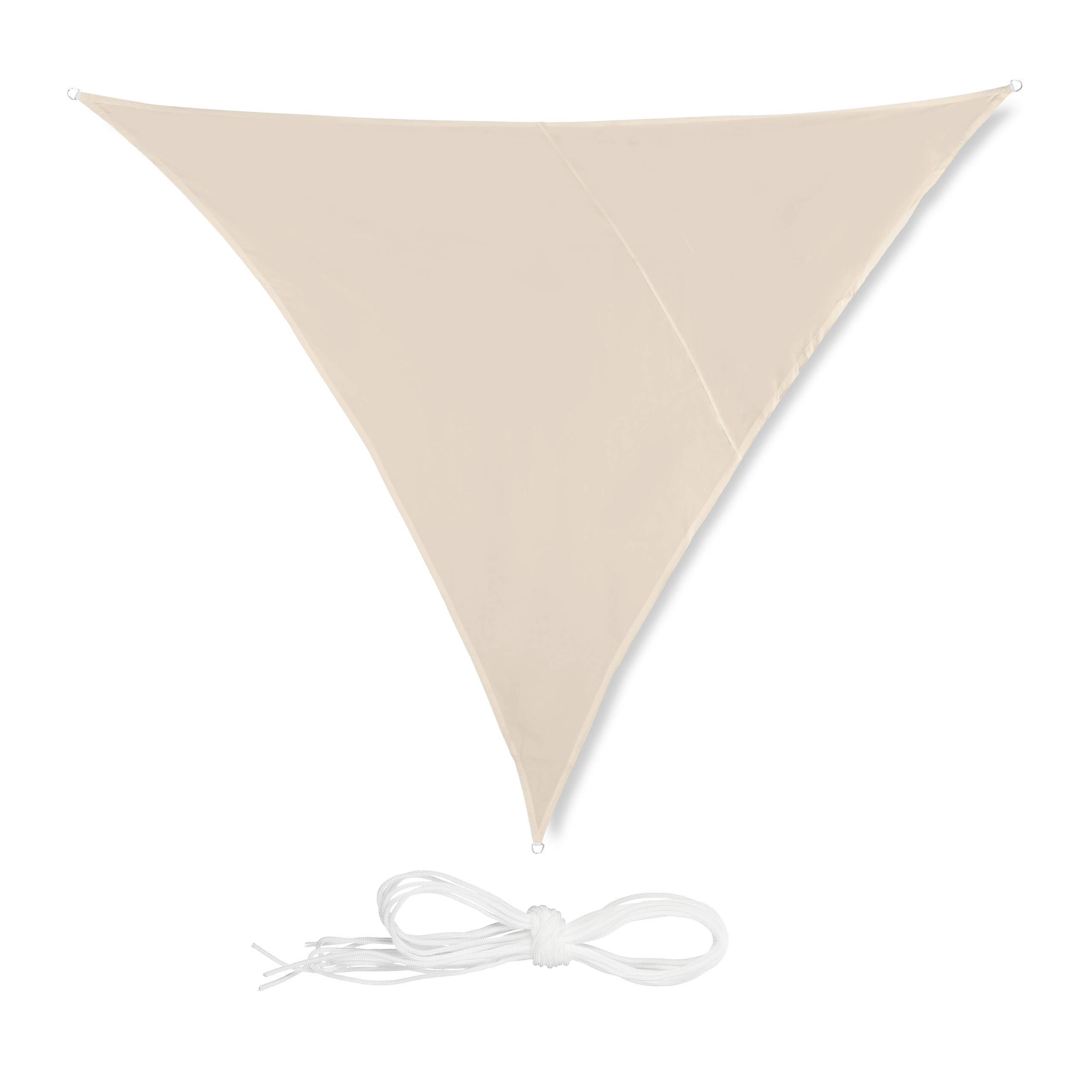 relaxdays-sonnensegel-dreieck-4x4x4-m-terrassensegel-beige image 1