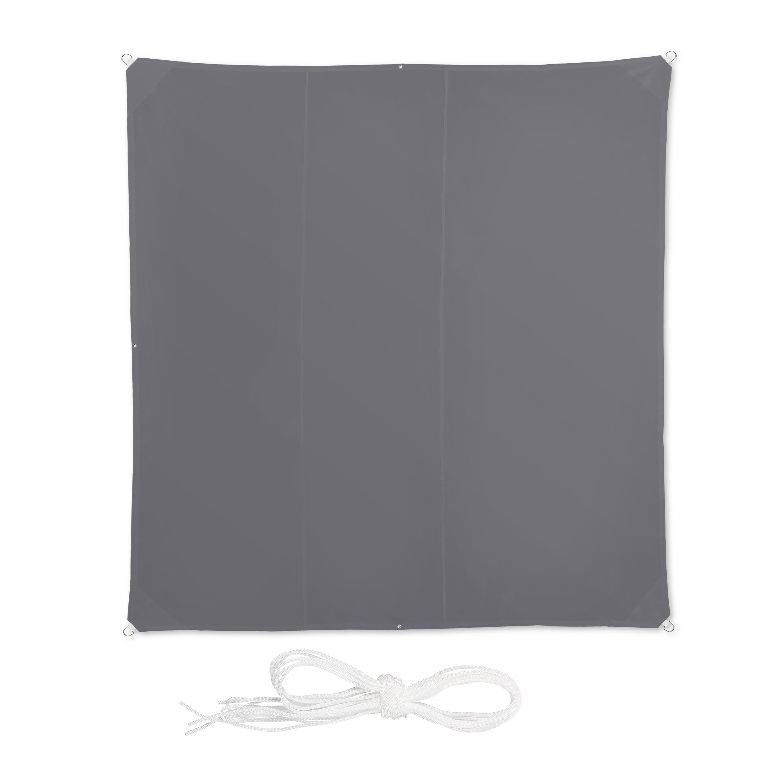 relaxdays-sonnensegel-quadratisch-4-x-4-m-grau-wasserabweisend image 1