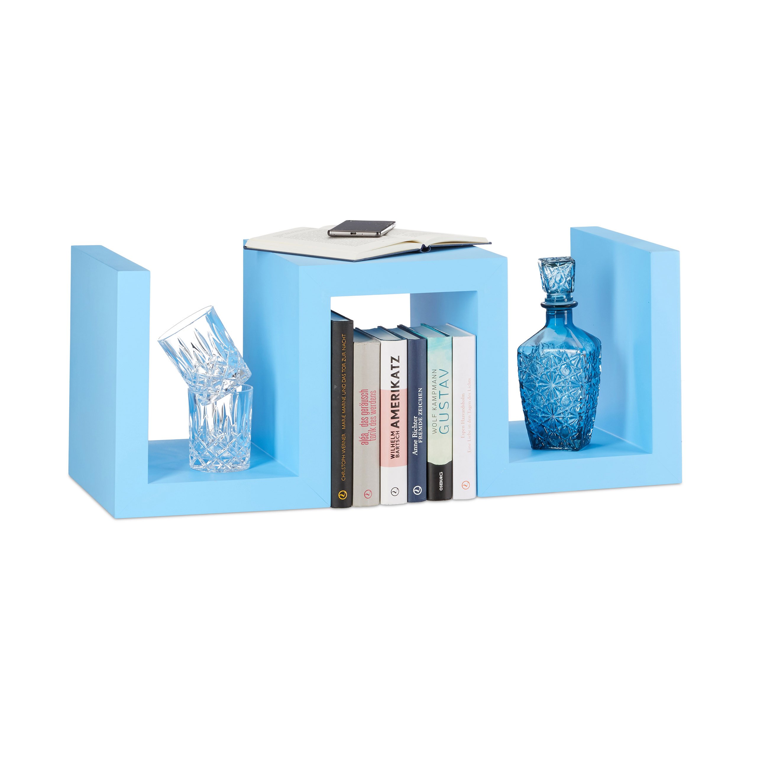relaxdays-retro-standregal-zickzack-b-cherregal-75x30x30-cm-blau image 4