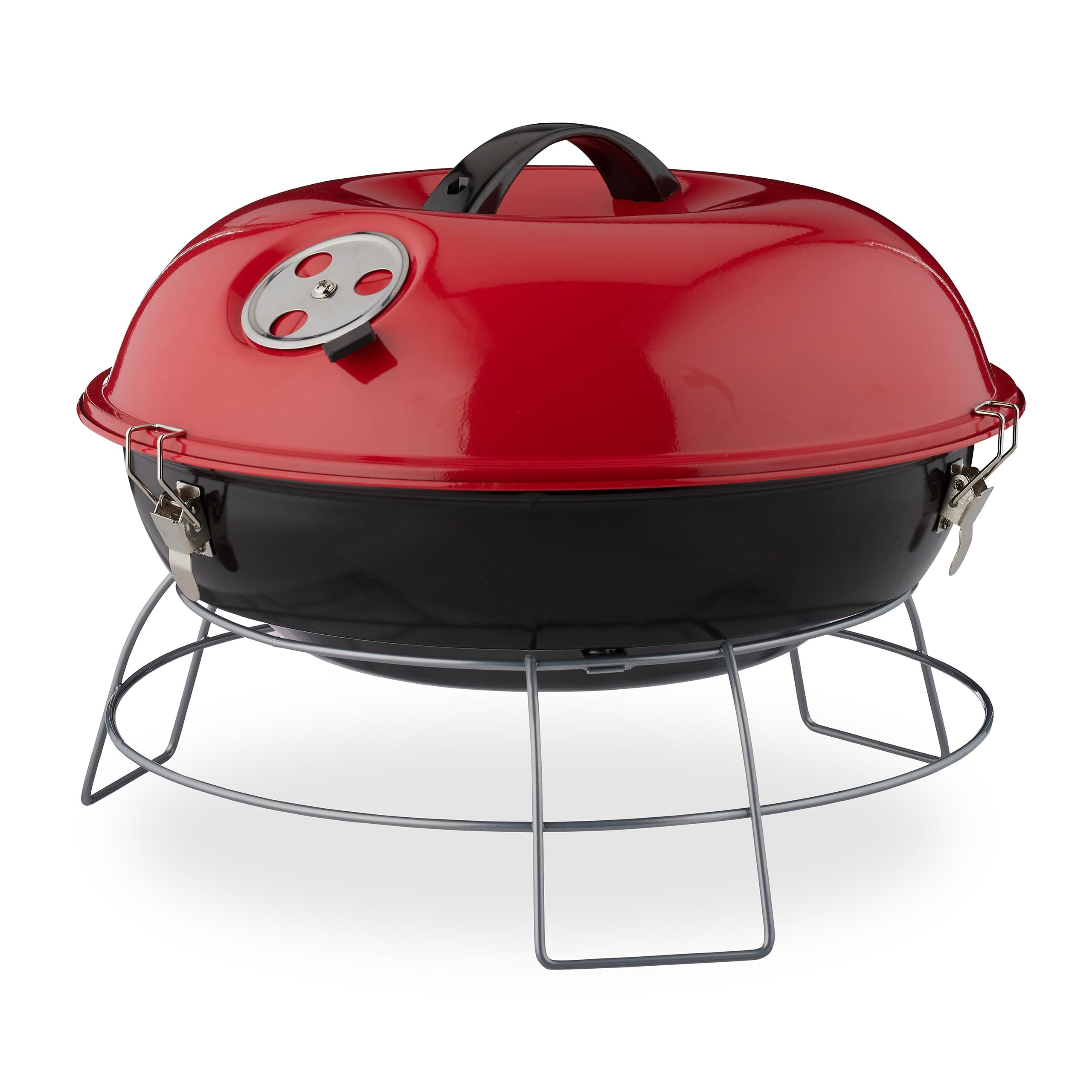 relaxdays-kugelgrill-tragbar-holzkohle-36-cm-rot-27x36x36-cm image 1