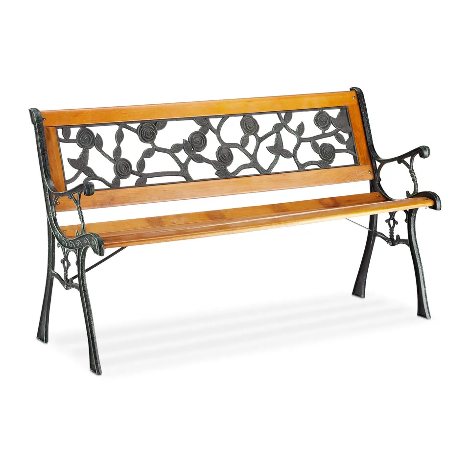 relaxdays-gartenbank-2-sitzer-mit-rosen-ornamenten-parkbank-73-x-125-x-52-cm-nat image 1
