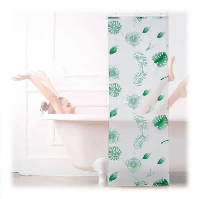 relaxdays-duschrollo-bl-tter-60x240-cm-wei-gr-n image 1