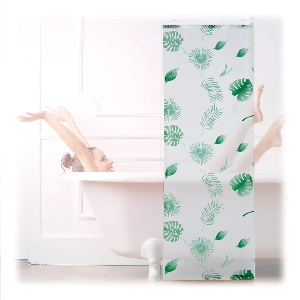 relaxdays-duschrollo-bl-tter-60x240-cm-wei-gr-n image 1