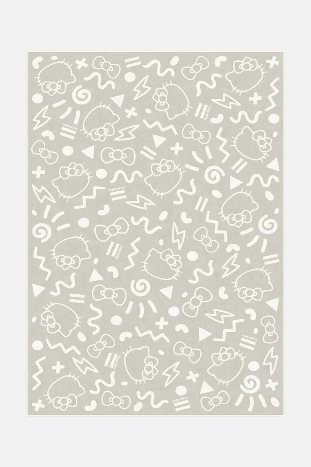 teppana-hello-kitty-comic-natur-waschbarer-kinder-teppich image 1