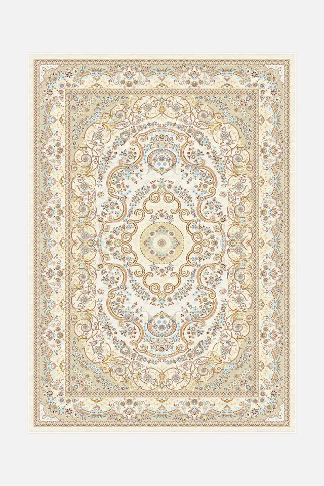 teppana-flora-beige-teppich-waschbarer-indoor-teppich image 1