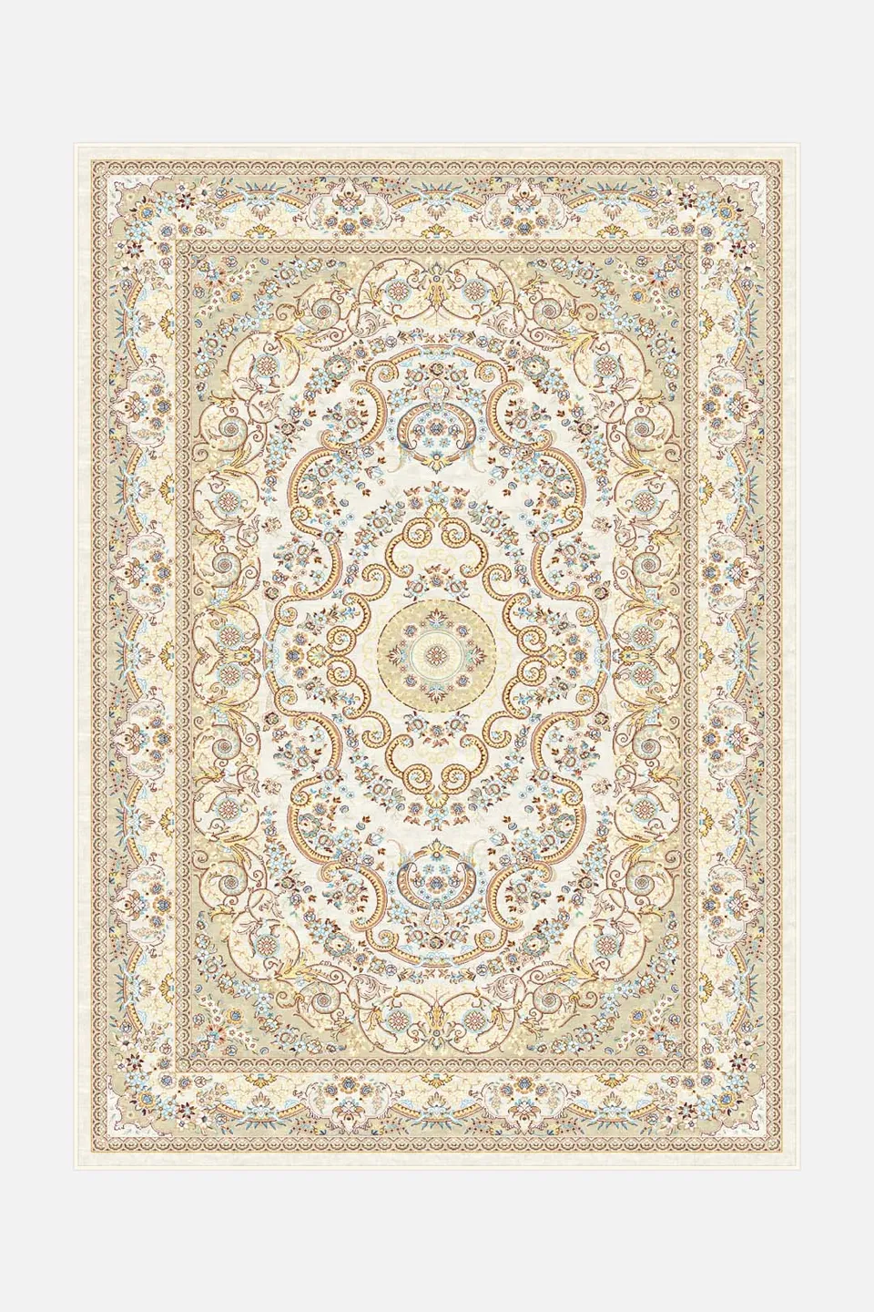 teppana-flora-beige-teppich-waschbarer-indoor-teppich image 1