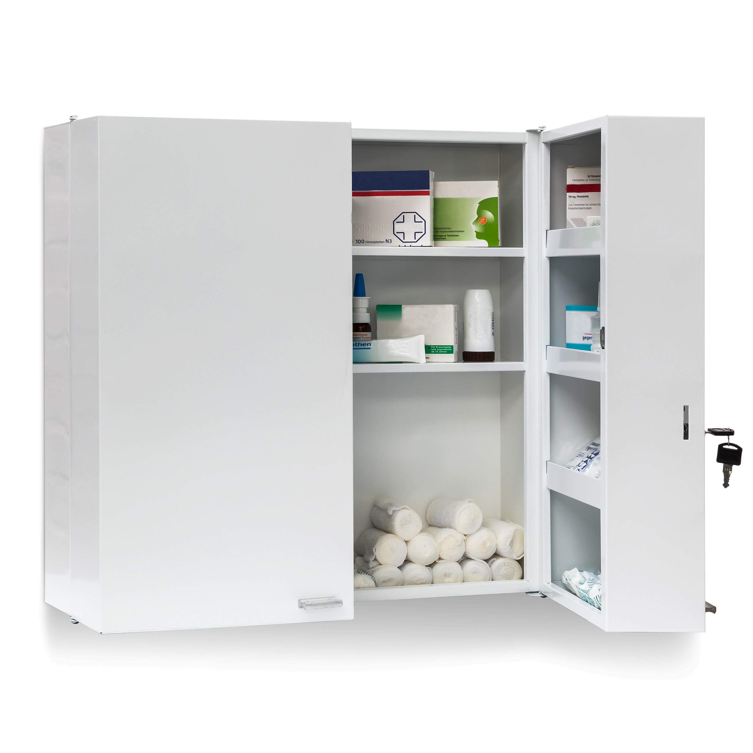 relaxdays-medikamentenschrank-stahl-xxl-53x53x20-cm-wei-abschlie-bar image 1