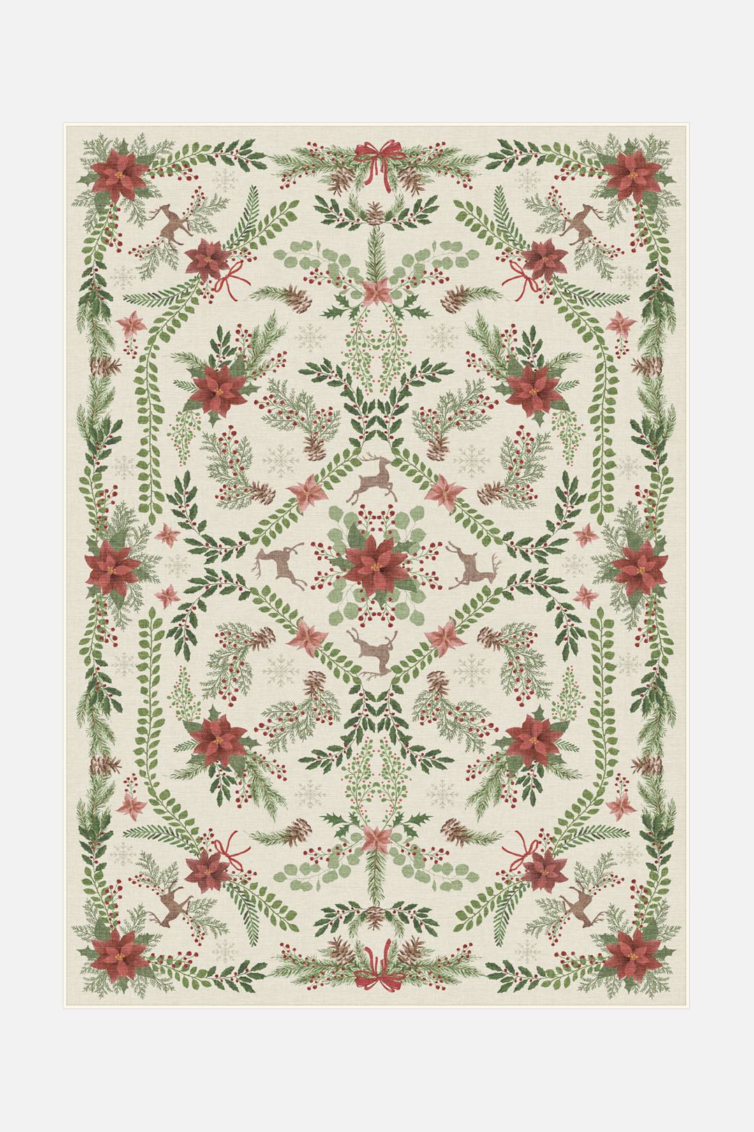 teppana-weihnachtsstern-creme-teppich-waschbar image 1