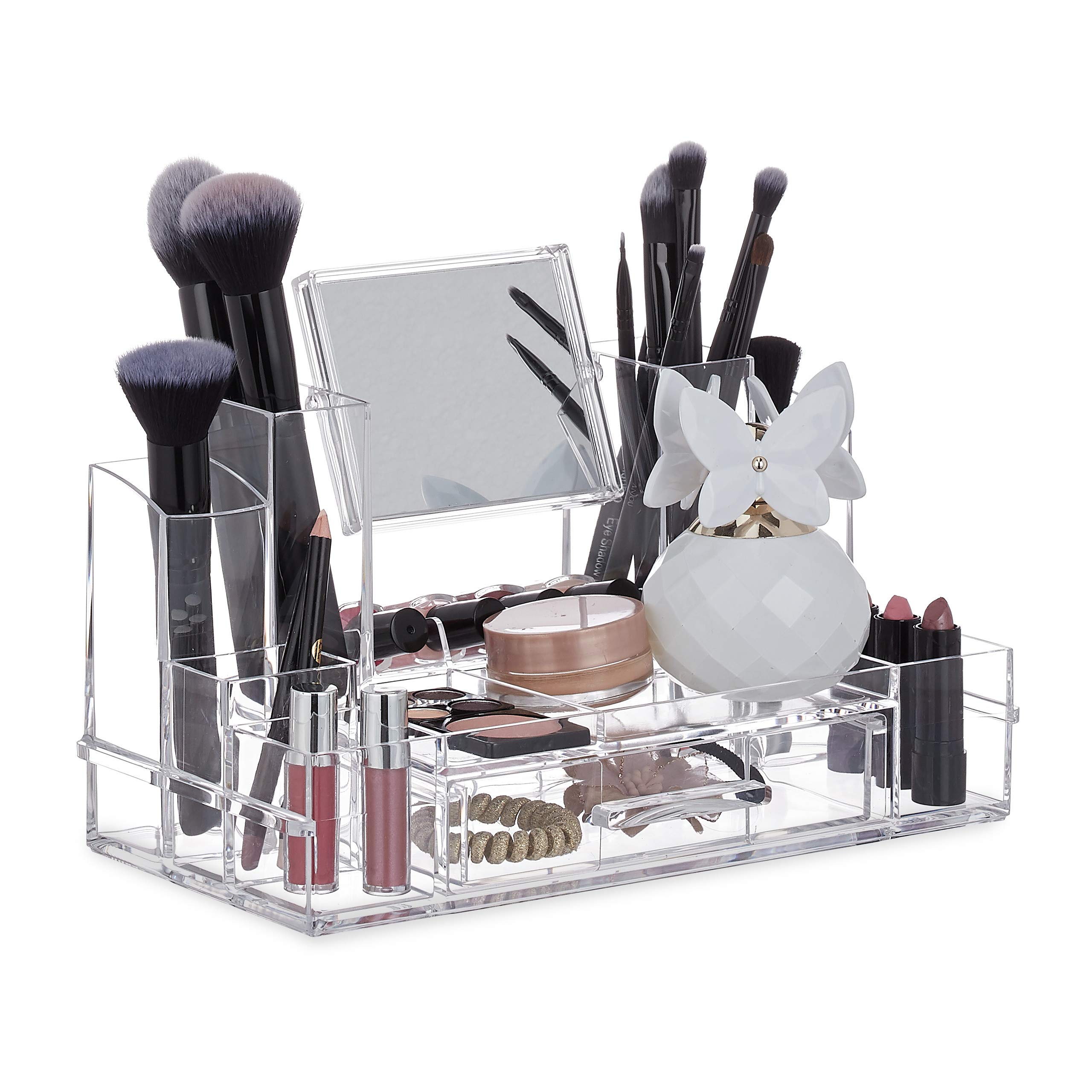 relaxdays-make-up-organizer-schublade-acrylbox-transparent-19-x-30-x-14-5-cm image 1