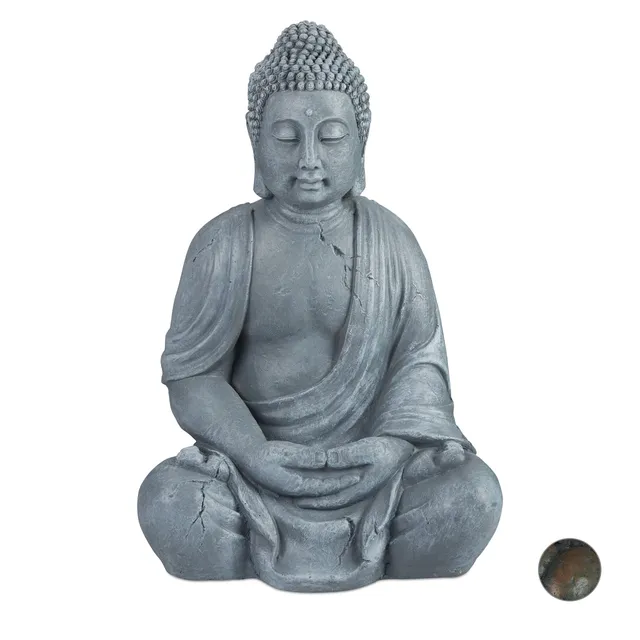 relaxdays-buddha-figur-sitzend-xl-70-cm-hellgrau image 1