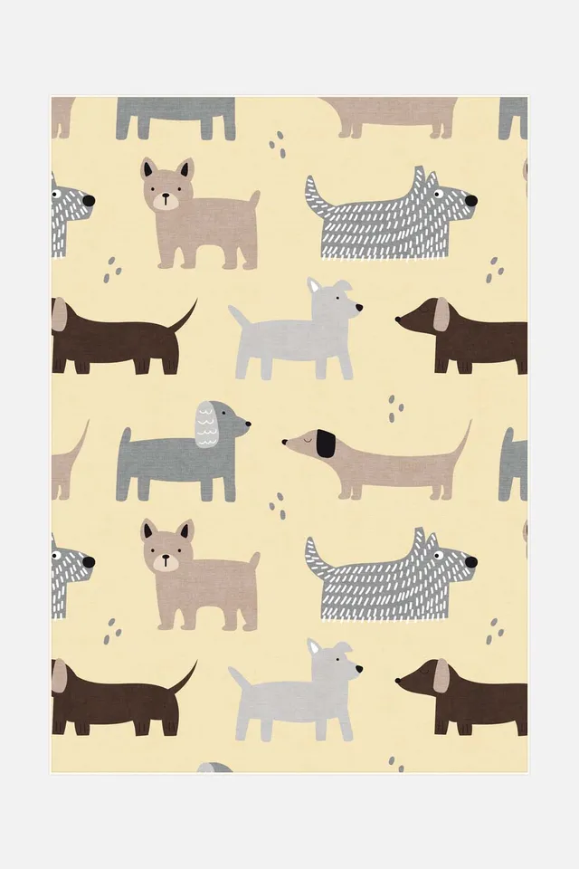 teppana-hundepark-gelb-teppich-waschbarer-kinder-teppich-gelb image 1