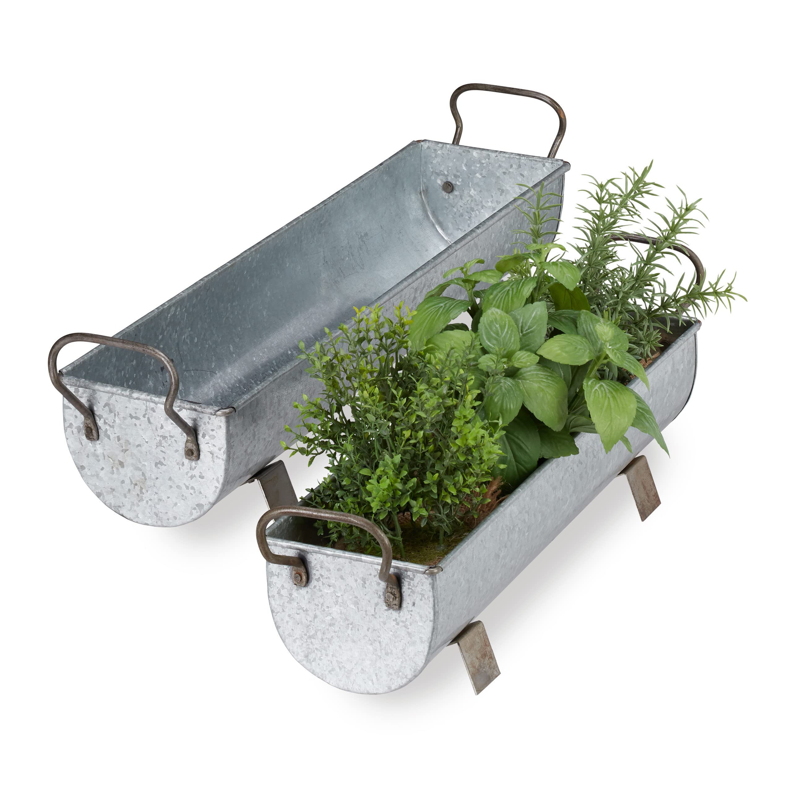 relaxdays-blumenkasten-dachrinne-2er-set-eisen-silber image 1