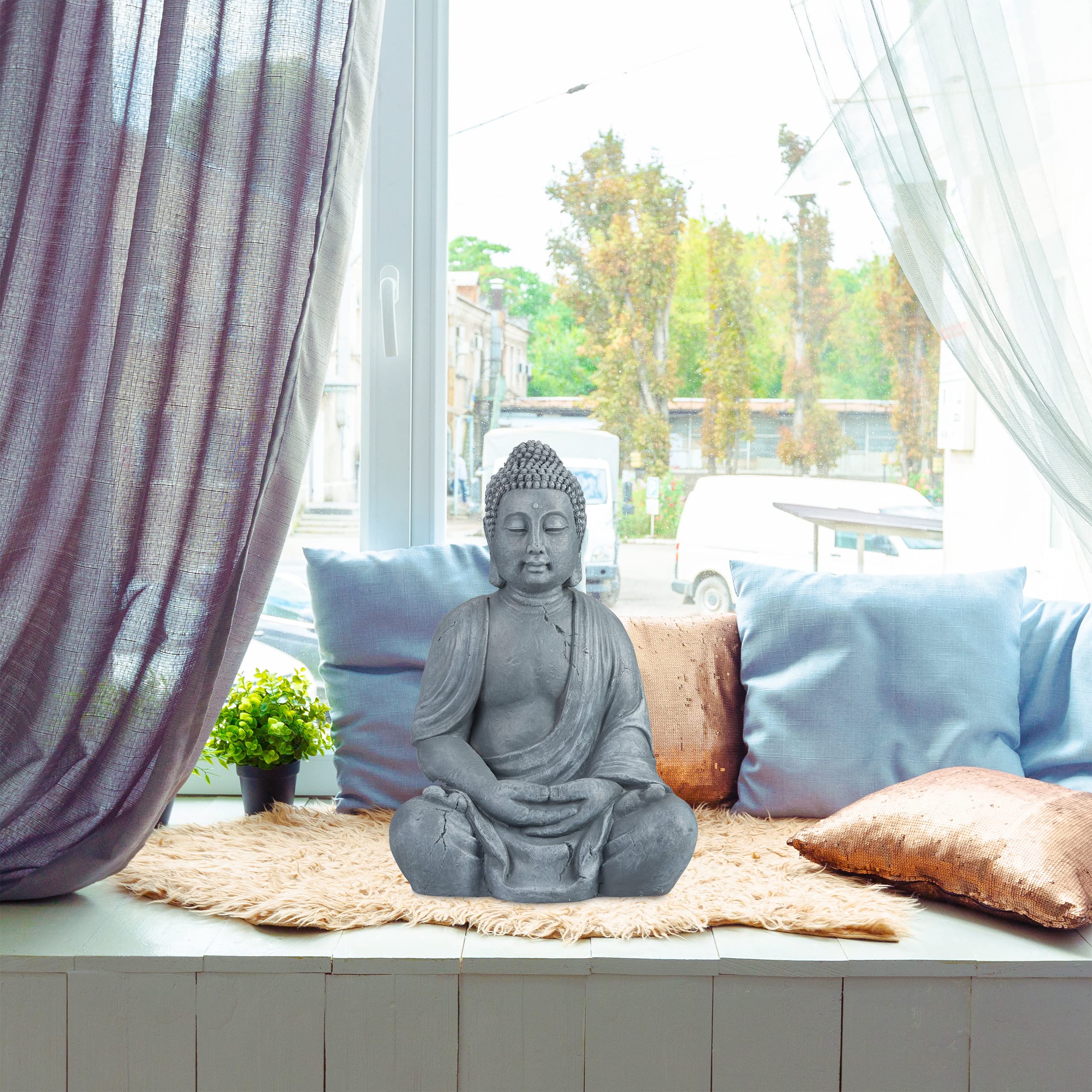 relaxdays-buddha-figur-sitzend-xl-70-cm-hellgrau image 2