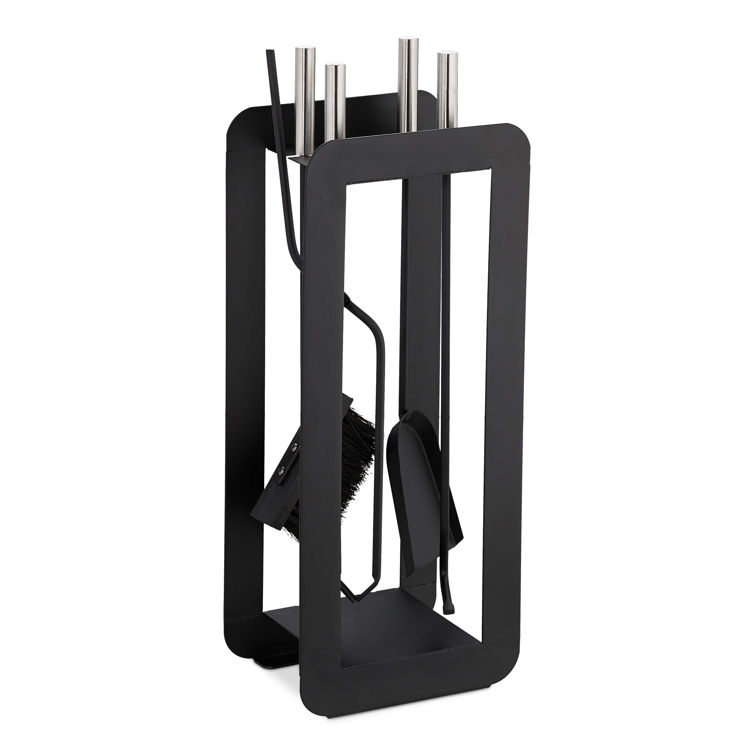 relaxdays-kaminbesteck-5-teilig-schwarz-mit-st-nder-b-rste-schaufel-zange image 1