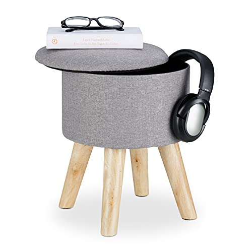 relaxdays-hocker-rund-mit-stauraum-gepolstert-grau image 7