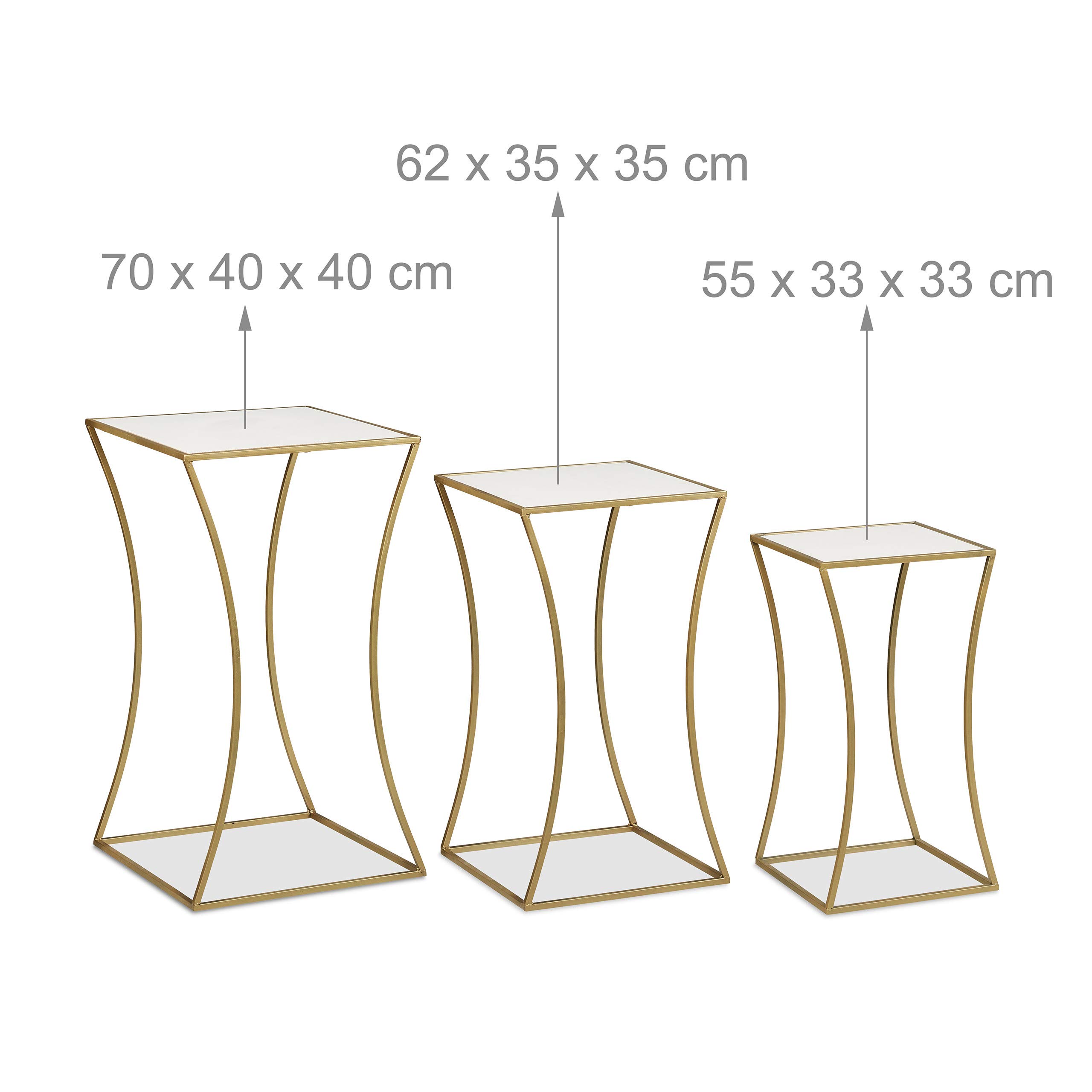 relaxdays-blumenhocker-3er-set-quadratische-pflanzenst-nder-metall-mdf-wei-gold image 4