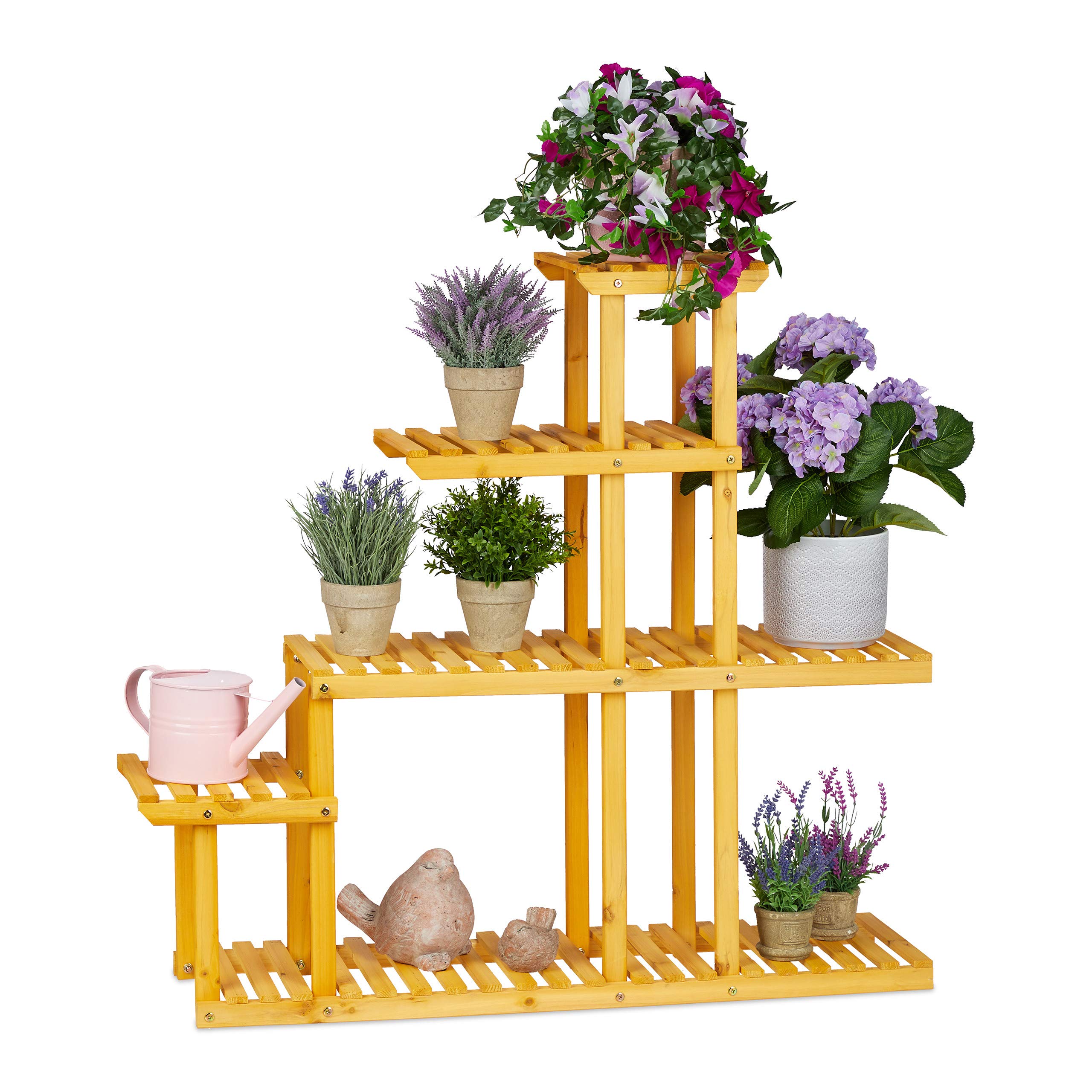 relaxdays-blumenregal-holz-orange-5-etagen-blumentreppe-94-5x104x25-cm image 1