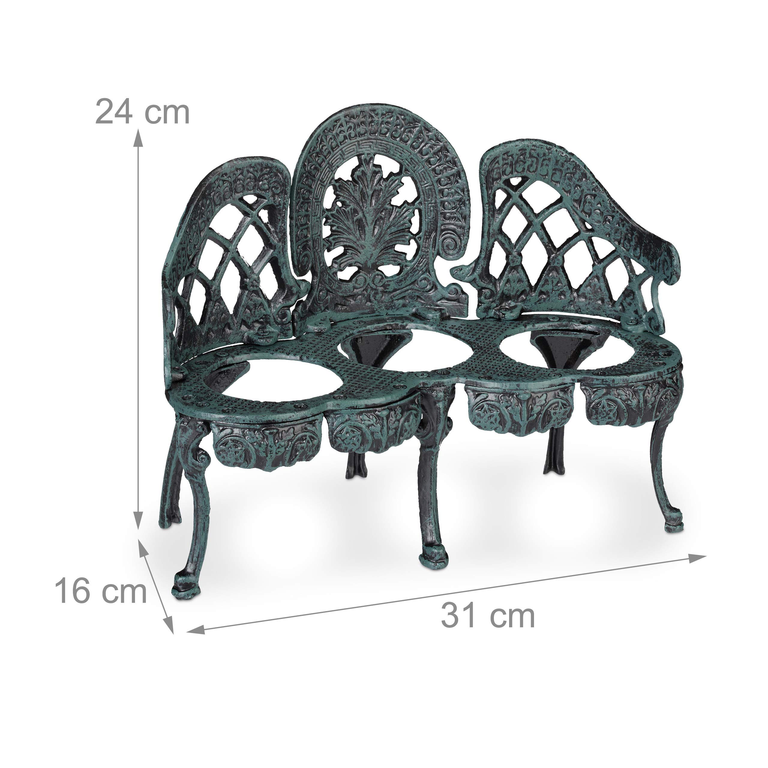 relaxdays-mini-blumenbank-gusseisen-dunkelgr-n-vintage image 4