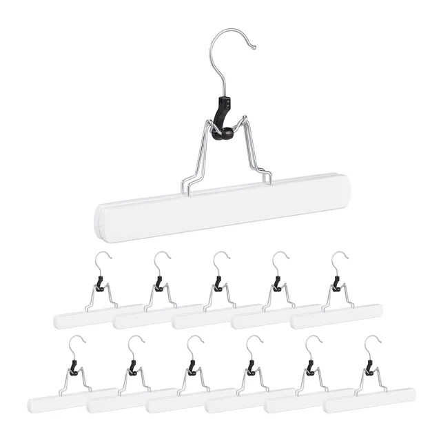 relaxdays-hosenspanner-holz-wei-12-st-ck-mit-klemmb-gel-und-360-haken-25-x-17-cm image 1