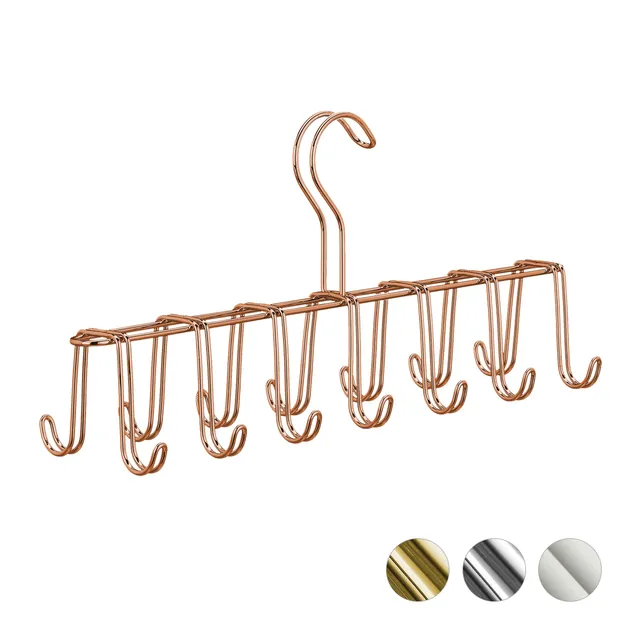 relaxdays-g-rtelhalter-krawattenhalter-metall-14-haken-kupfer-17x36x9-5-cm image 1