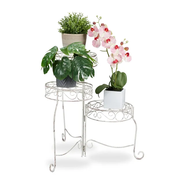 relaxdays-blumentreppe-3-ablagen-metall-wei-h-55-cm-klappbar image 1