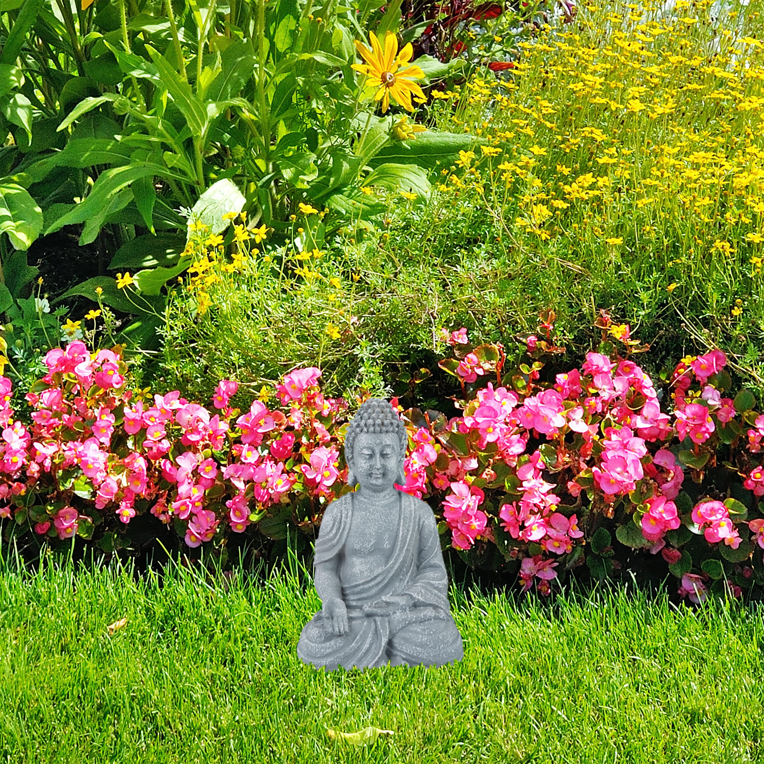 relaxdays-buddha-figur-sitzend-30-cm-polyresin-hellgrau image 3