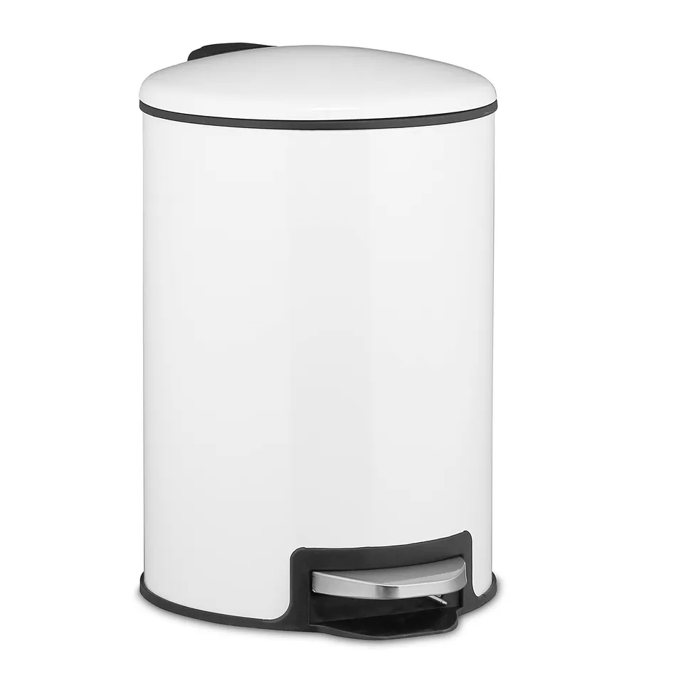 relaxdays-treteimer-3-liter-kosmetikeimer-wei-metall-mit-softclose image 1