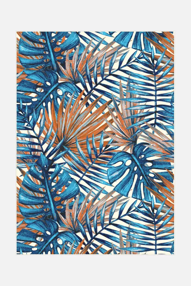 teppana-outdoor-palme-papagei-teppich-waschbarer-outdoor-teppich-modern image 1