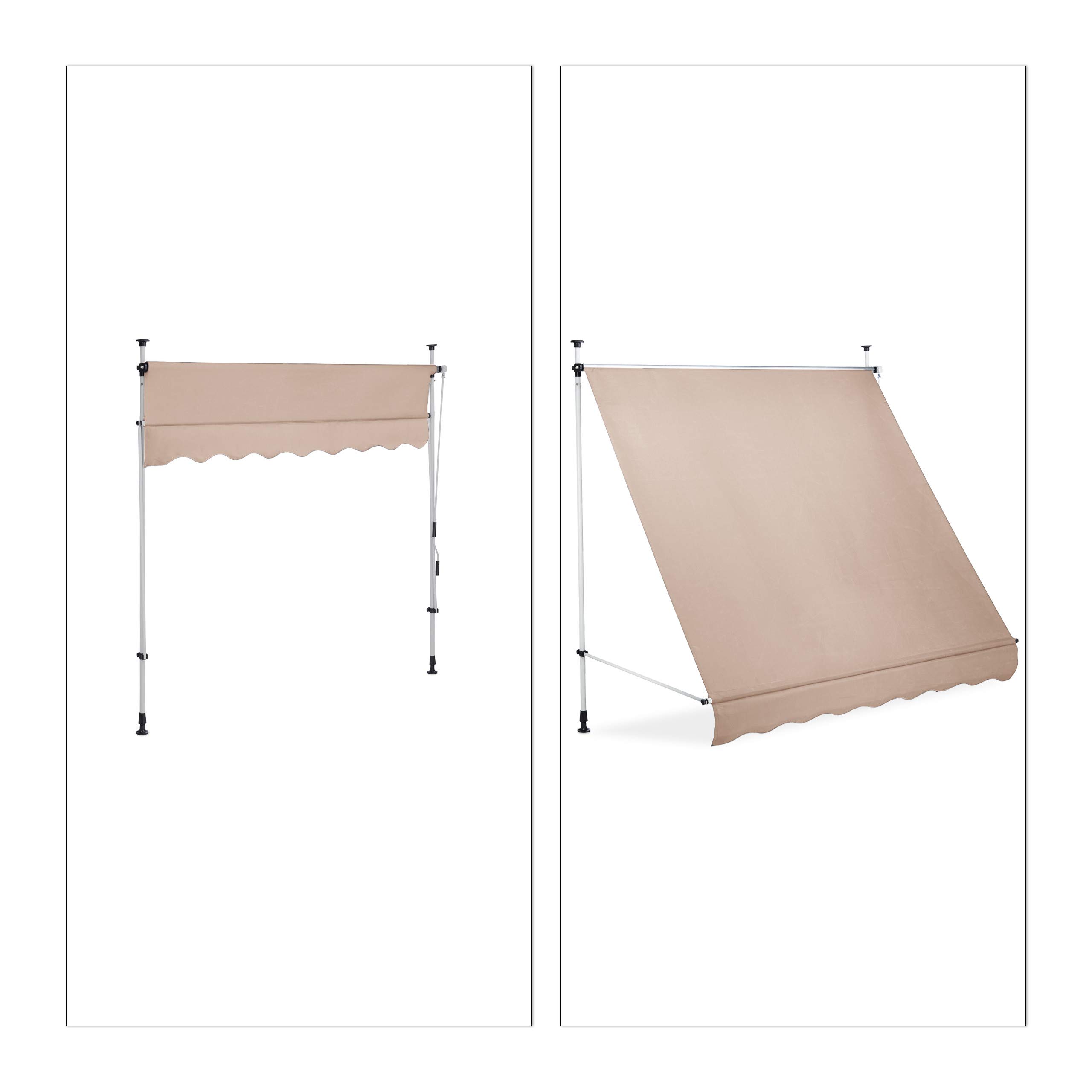 relaxdays-klemmmarkise-balkon-200-cm-beige-mit-handkurbel-ohne-bohren image 6