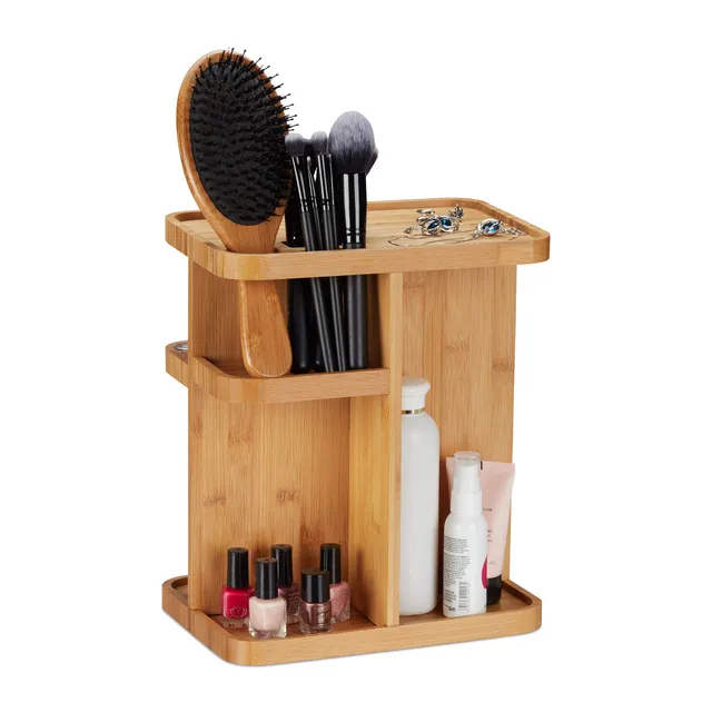 relaxdays-make-up-organizer-bambus-drehbar-31-x-25-5-x-18-cm image 1